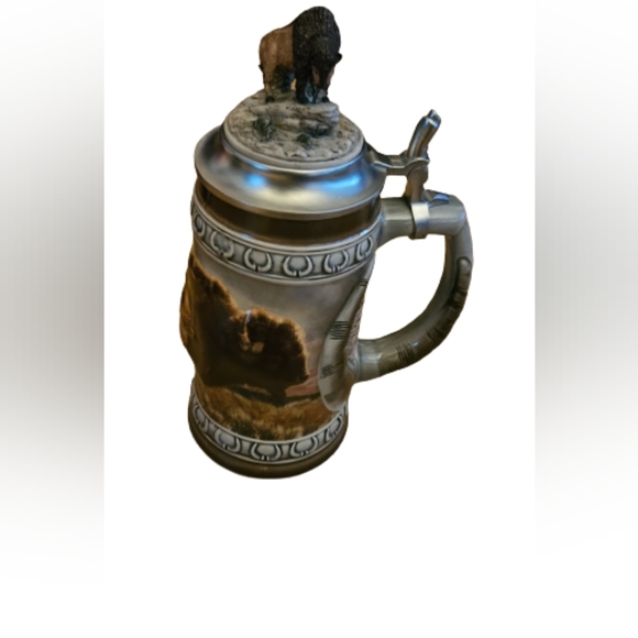 1996 Anheuser Busch "Animals of the Prairie" Raised Relief Stein Buffalo - Picture 3 of 9